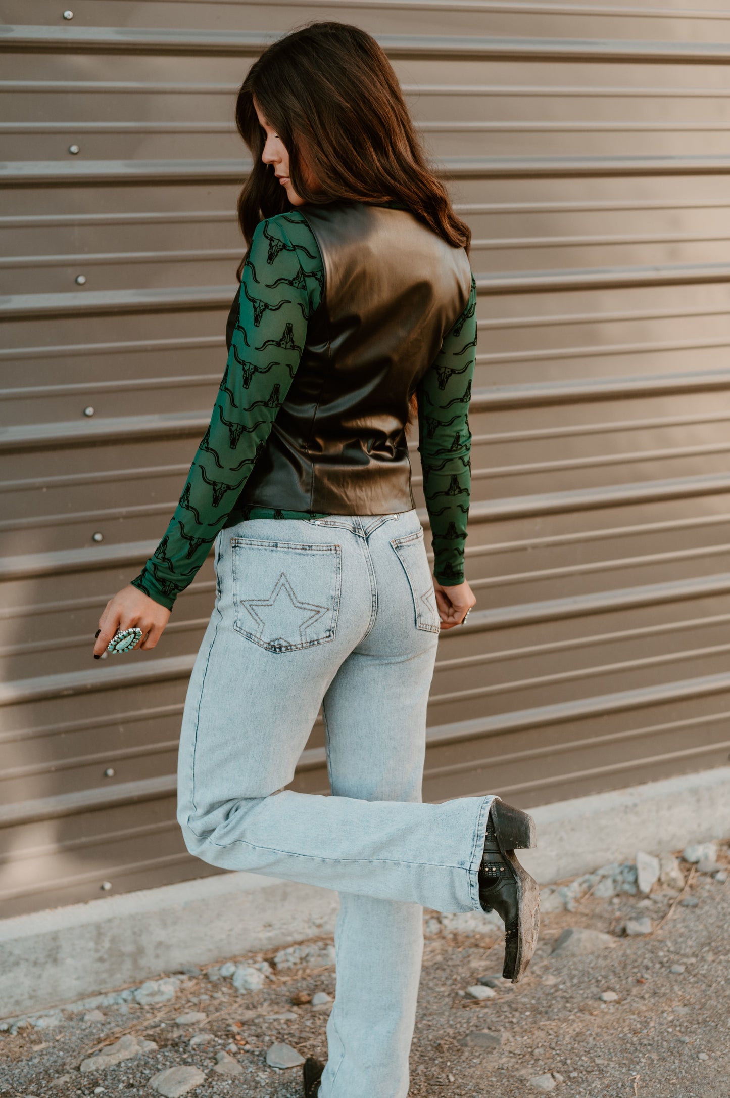 Western Studded Mid-rise Jean