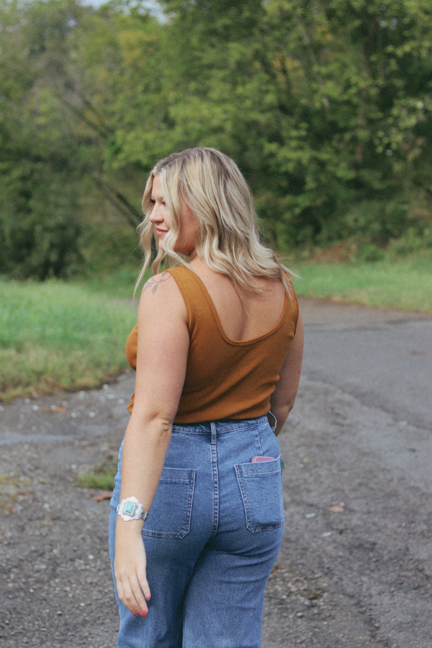 Ribbed Western Buckle Bodysuit