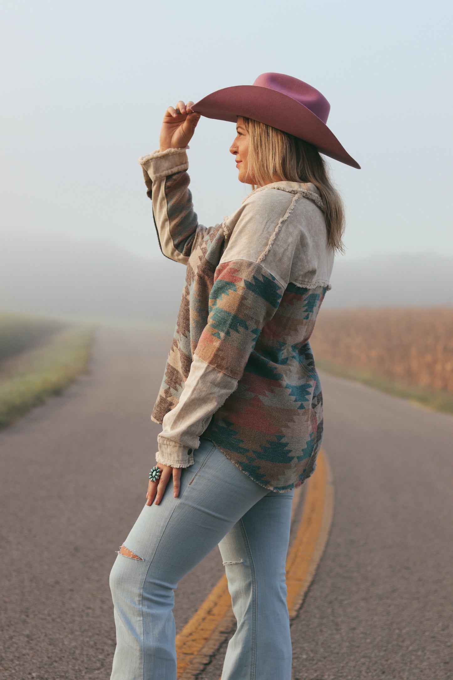 Light Weight Aztec Shacket