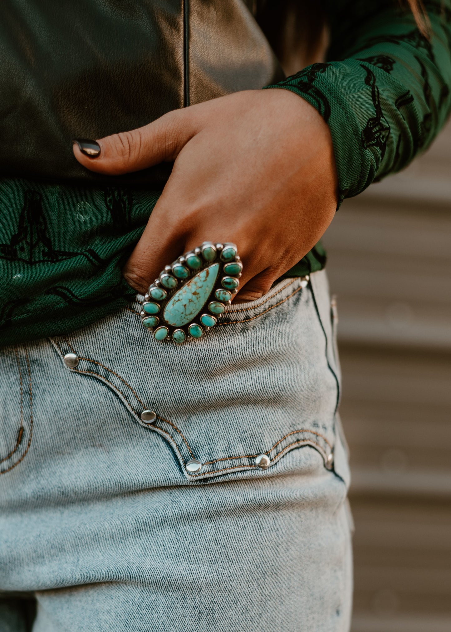 Western Studded Mid-rise Jean